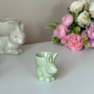 Подставка для яйца Кролик зеленый 7*5*5см (керамика) ТОиТО