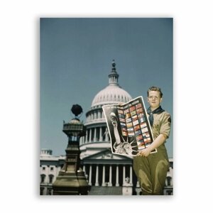 Постер, плакат на бумаге / Американские ретро фотографии - Скауты / Размер 40 x 53 см