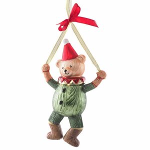Winter Deco Стеклянная елочная игрушка Мишка - Puppet Theater 18 см, подвеска 121568