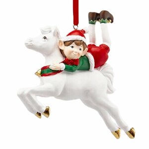 EDG Елочная игрушка Эльф Ронни на лошадке 11 см, подвеска 685852,74