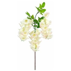 Искусственные цветы ветвь с каскадными кистями бело-розовая 85 см для декора