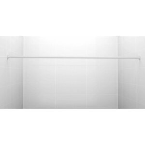 Карниз для ванной 155см (Штанга 20мм) Прямой Усиленный, крепление 6см, цельнометаллический из нержавейки белого цвета