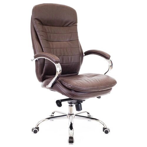 Компьютерное кресло Everprof Valencia M для руководителя, обивка: искусственная кожа, цвет: коричневый