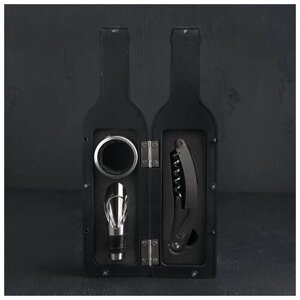 Набор для вина «Бутылка», 3 предмета: штопор, воронка, кольцо