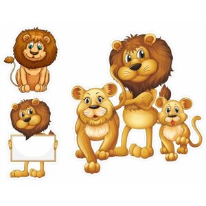 Наклейка интерьерная Семья львов