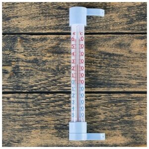 Термометр уличный, на окно, на гвоздике, от -50°С до +60°С, 21 х 6.5 см