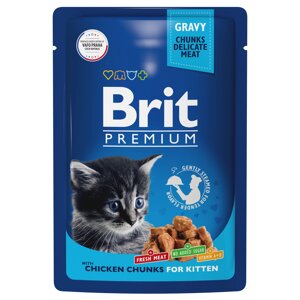 Brit Premium пауч для котят (кусочки в соусе) (Курица, 85 г.)