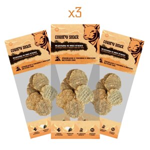 Country snack лакомство Медальоны из мяса ягненка для собак (3 упаковки по 60 г.)