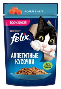 Felix Аппетитные кусочки пауч для кошек (кусочки в желе) (Форель, 75 г.)