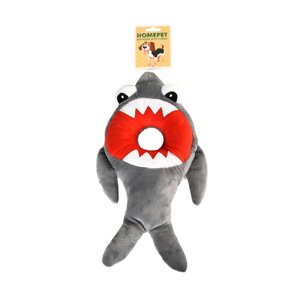 HOMEPET Seaside игрушка для собак акула со спасательным кругом с пищалкой (37,5 х 19 см.)