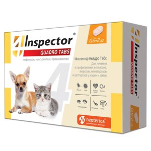 Inspector Quadro Tabs для кошек и собак (0,5-2 кг.) (4 таб.)