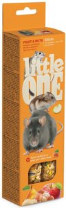 Little One Палочки для хомяков, крыс, мышей и песчанок 2шт*60г (Фрукты и орехи)