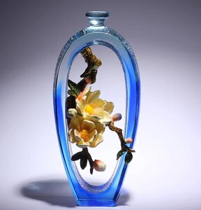 Дизайнерская французская глазурованная ваза Glass craftsman
