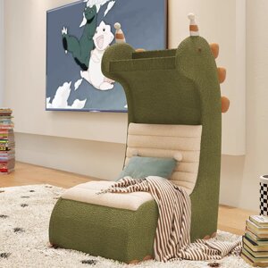 Кресло Динозавр с полками для книг из цельного дерева Высотой 140см