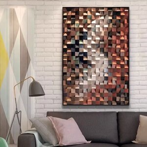 Мозаика из цельного дерева 3d, трехмерная живопись