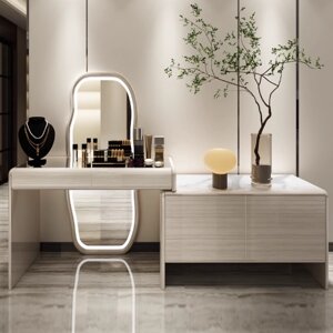 Туалетный столик с зеркалом в полный рост, комбинированный с комодом