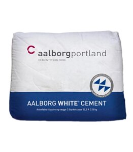 Цемент белый Aalborg White Cement CEM I 52/5 R 50 кг Египет 30 шт/пал