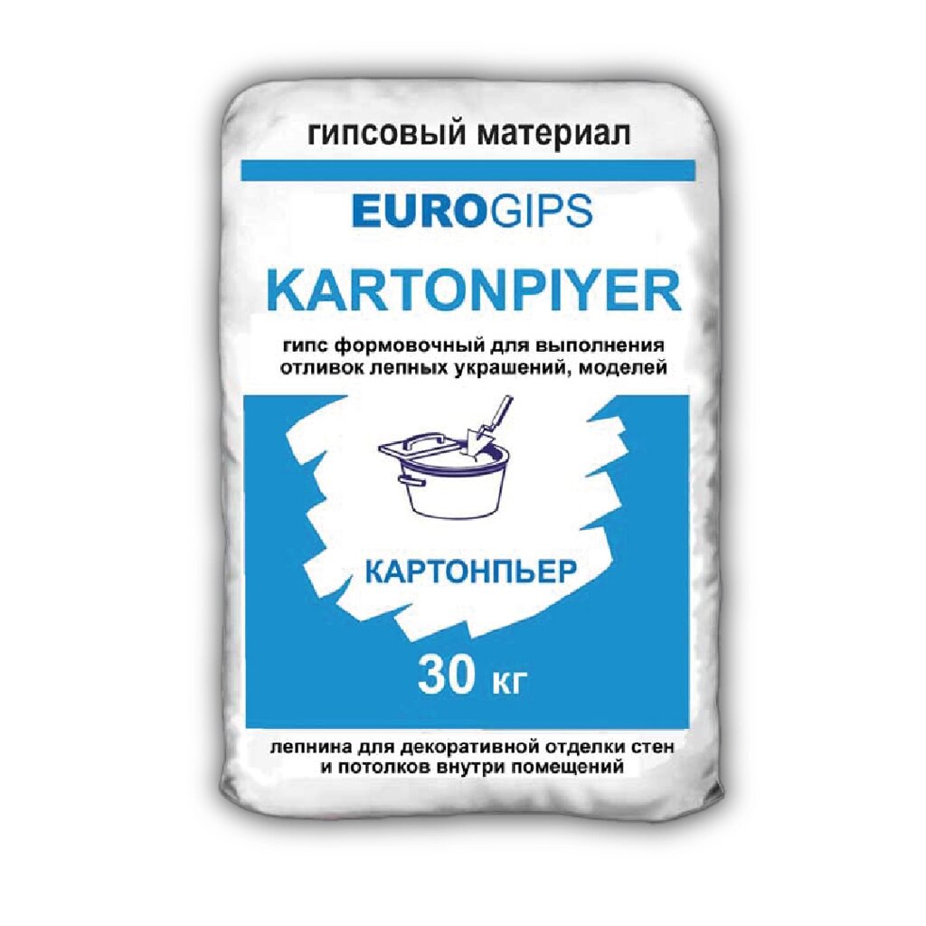 EVROGIPS Гипс для лепки Г-12 "КАРТОНПЬЕР" 30кг (45 шт в биг-бэге) от компании Строй Мир Крым. Симферополь. - фото 1