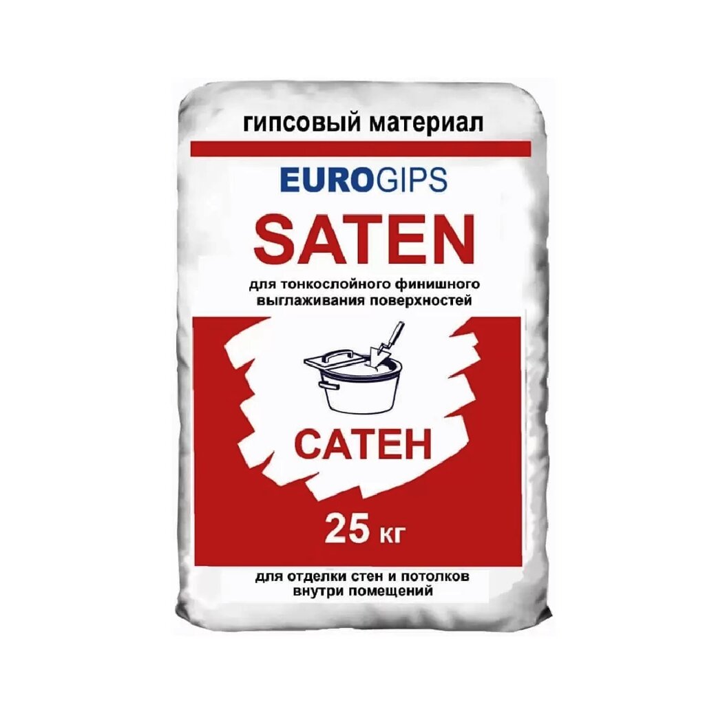 EVROGIPS Шпаклевка гипсовая финишная САТЕН 25кг (54 шт в биг-бэге) от компании Строй Мир Крым. Симферополь. - фото 1