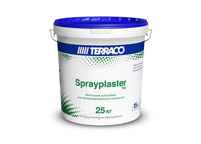 Финишная шпаклевка для машинного нанесения Terraco Sprayplaster acrilic Finishcoat FC 25 кг ведро 6341025 от компании Строй Мир Крым. Симферополь. - фото 1