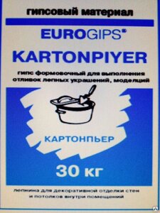 Гипс для лепки EvroGips Г-12 Картонпьер 30 кг 45 штук в биг-бэге