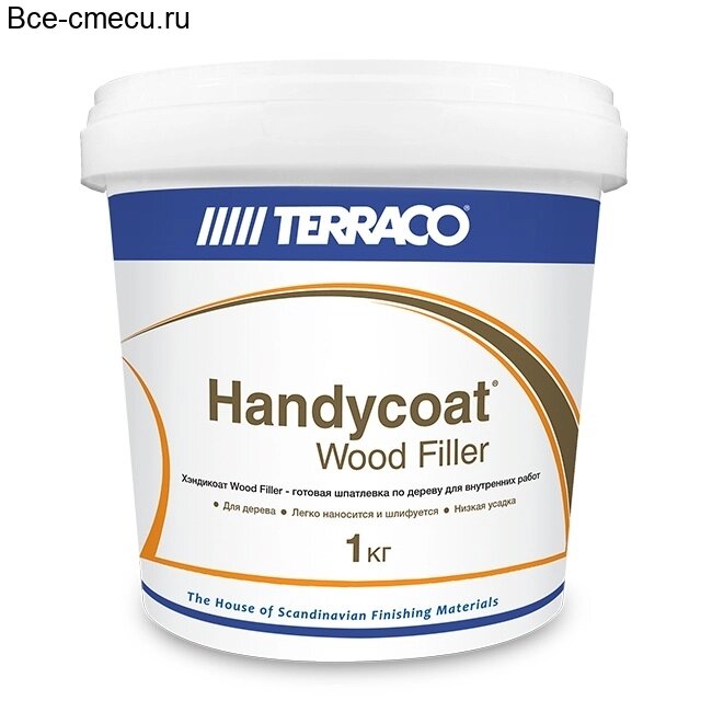 Готовая шпаклевка по дереву Terraco Handycoat Wood Filler 1 кг 6 шт/уп 632531 от компании Строй Мир Крым. Симферополь. - фото 1