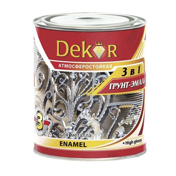 Грунт-эмаль 3 в 1 алкидная "DEKOR" Белая 2,7 кг от компании Строй Мир Крым. Симферополь. - фото 1