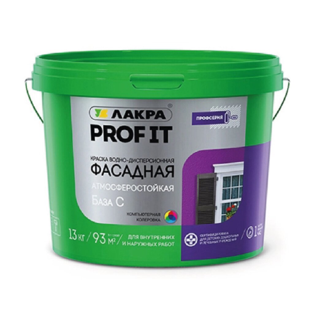 Краска фасадная Лакра Prof IT База С 13 кг 44 шт/пал от компании Строй Мир Крым. Симферополь. - фото 1