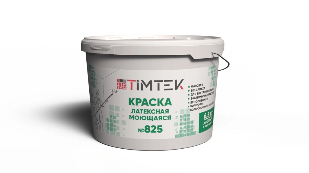 Краска Латексная ТИМТЕК 825 моющаяся 6,5 кг 72 шт/пал от компании Строй Мир Крым. Симферополь. - фото 1