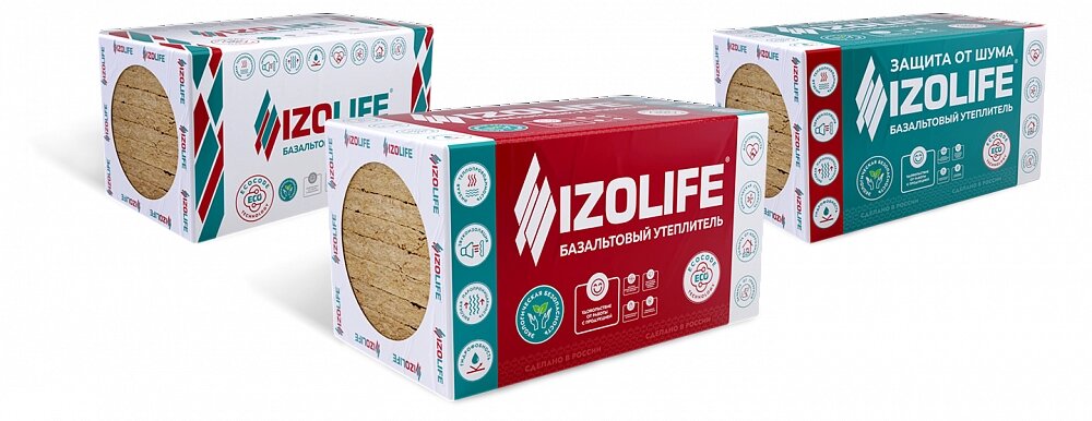 Плита теплоизоляционная IZOLIFE ВЕНТ СТАНДАРТ 80 кг/м3, 50х1200х600 мм 6 шт 4,32 м2, 0,216 м3 (32 уп/пал) от компании Строй Мир Крым. Симферополь. - фото 1