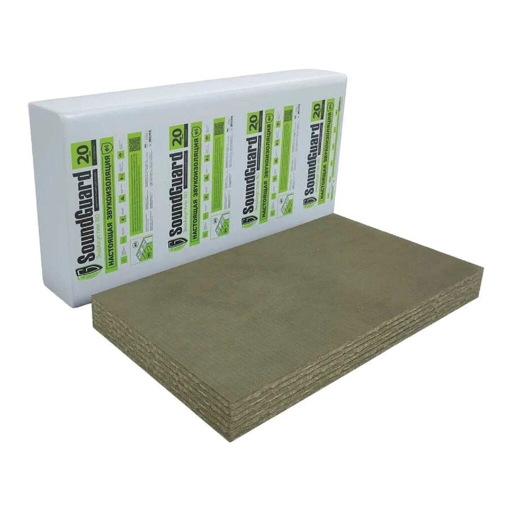 Плита звукопоглощающая SoundGuard ЭкоАкустик 30 1170х610х50мм (2,85м2 в уп) от компании Строй Мир Крым. Симферополь. - фото 1