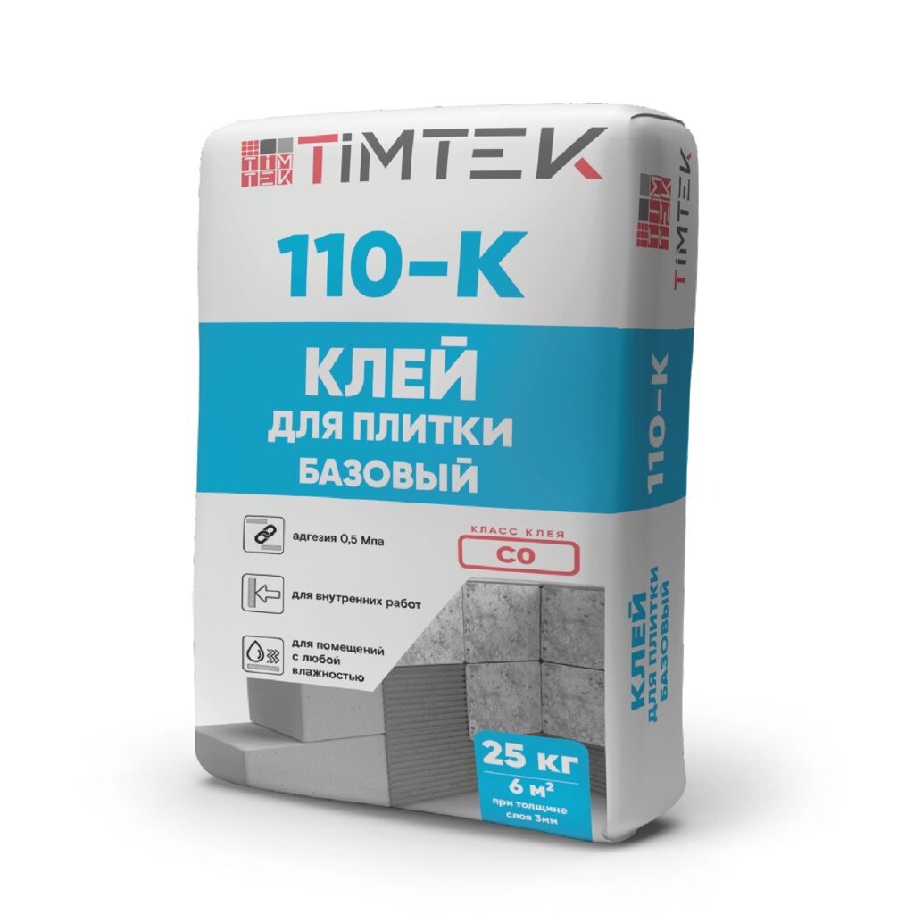 TimTek 110-К Клей для плитки базовый, класс С0, 25 кг (58 шт/пал) от компании Строй Мир Крым. Симферополь. - фото 1