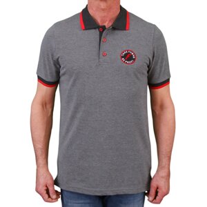 Серая рубашка-поло Fubag с красными пуговицами размер L