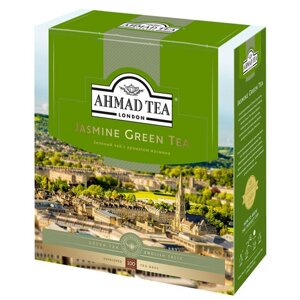 Чай AHMAD (Ахмад) Jasmine Green Tea зелёный с жасмином, 100 пакетиков в конвертах по 2 г