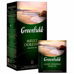 Чай GREENFIELD Milky Oolong улун с добавками, 25 пакетиков в конвертах по 2 г