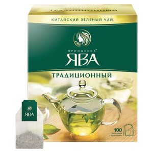 Чай ПРИНЦЕССА ЯВА зеленый, 100 пакетиков по 2 г