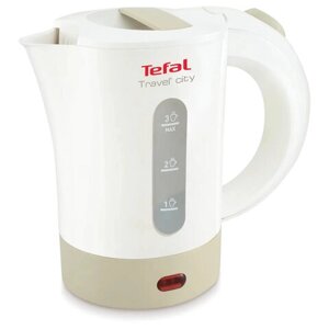 Чайник TEFAL KO120130, 0,5 л, 650 Вт, закрытый нагревательный элемент, пластик, бело-бежевый
