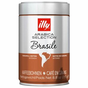Кофе в зернах ILLY Brasil ИТАЛИЯ, 250 г, в жестяной банке, арабика 100%ИТАЛИЯ