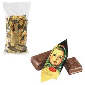 Конфеты шоколадные КРАСНЫЙ ОКТЯБРЬ Аленка, вафельные, молочно-ореховые, 1000 г, пакет