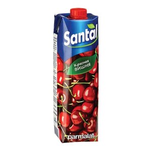 Напиток сокосодержащий SANTAL (Сантал) Red, красная вишня, 1 л, тетра-пак