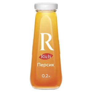 Нектар RICH (Рич) 0,2 л, персик, стеклянная бутылка