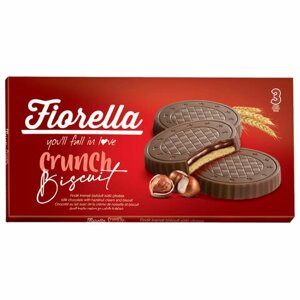 Печенье FIORELLA Crunch Biscuit в молочном шоколаде с ореховым кремом, 67,5 г, ТУРЦИЯ