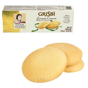 Печенье GRISBI (Гризби) Lemon cream, с начинкой из лимонного крема, 150 г