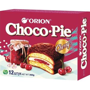 Печенье ORION Choco Pie Cherry вишневое 360 г (12 штук х 30 г)