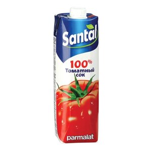 Сок SANTAL (Сантал), томатный, 1 л, для детского питания, тетра-пак