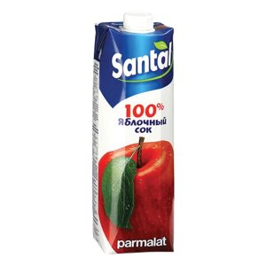 Сок SANTAL (Сантал), яблочный, 1 л, для детского питания, тетра-пак
