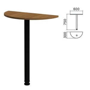 Стол приставной полукруг Канц, 600х300х750 мм, цвет орех пирамидальный (КОМПЛЕКТ)