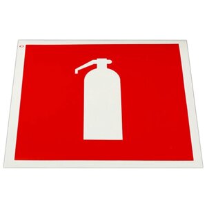 Знак пожарной безопасности Огнетушитель, КОМПЛЕКТ 10 шт., 200х200 мм, пленка самоклеящаяся, F04