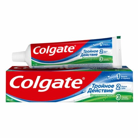 Зубная паста 100 мл COLGATE Натуральная мята, тройное действие, с фторидом