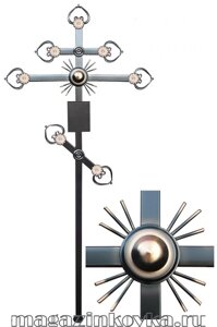 Крест кованый ритуальный «Орион Х» металлический